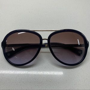 Coach Kendra L050 Dark Purple Aviator Sunglasses